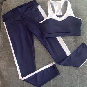 Blue and white two piece set